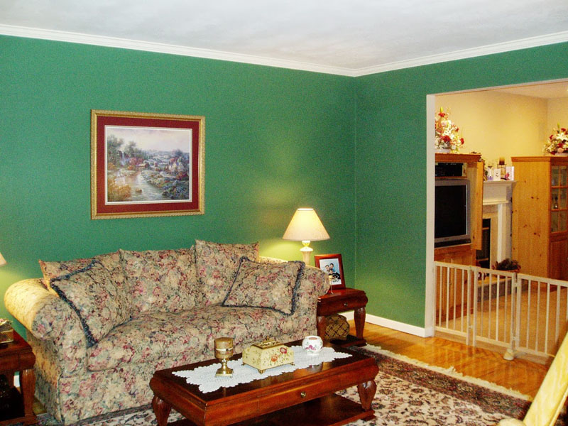 East Setauket NY - Interior Living Room After Painted Green