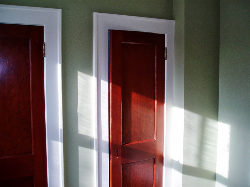 Sayville NY - Interior Hallway Doors After Painted Red