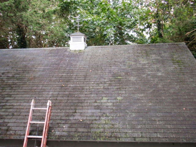 Stony Brook NY - Power Washing Before Asphalt Roof with mold growth