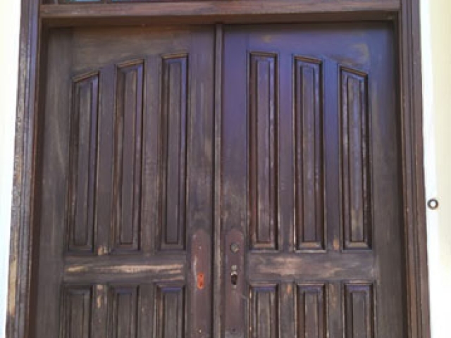 Manhasset NY - Restoration Front Door Before Finish Removed